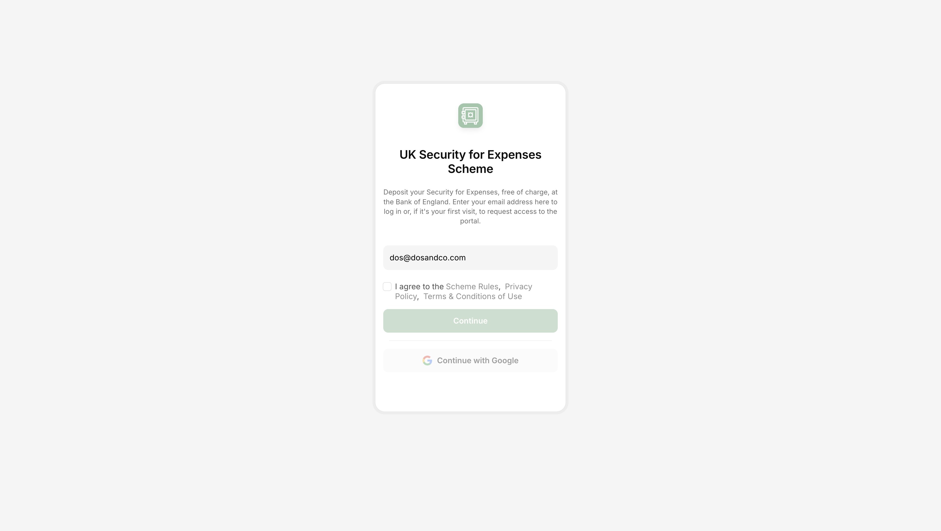 SfES: Logging into the Portal