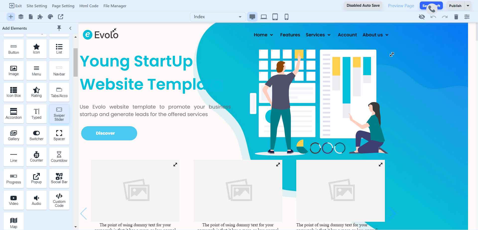 Swiper Slider Element