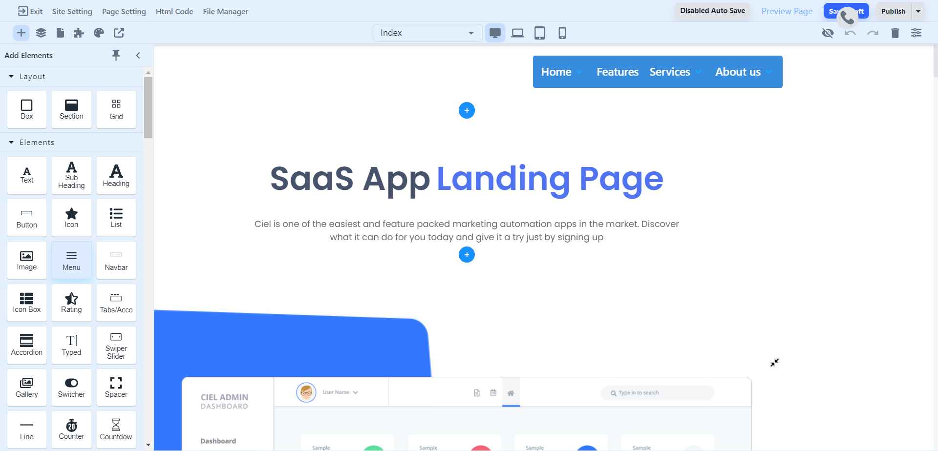 How to use the Menu Option