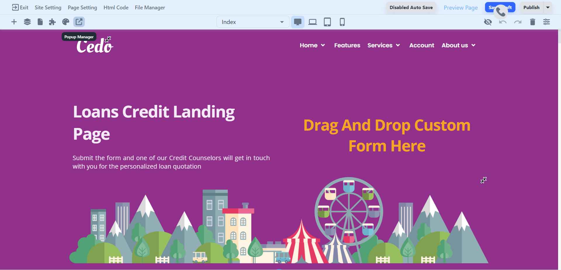 Adding popup in intro Page
