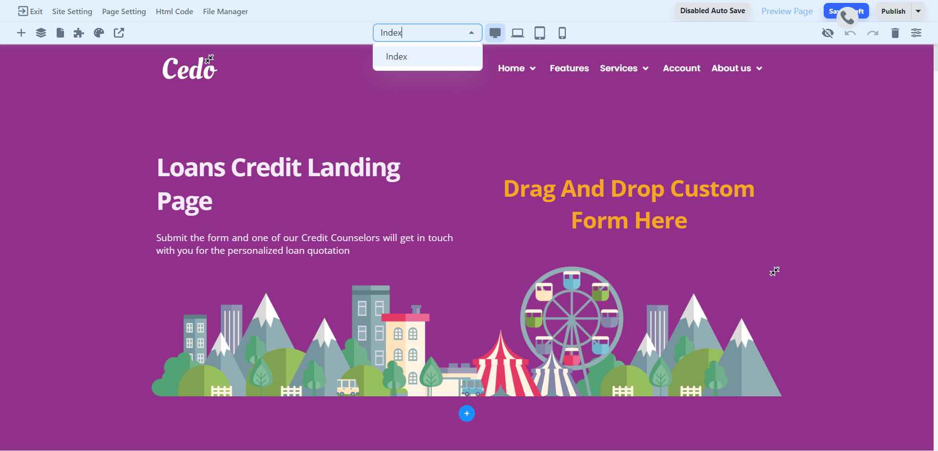 Specify your Home Page