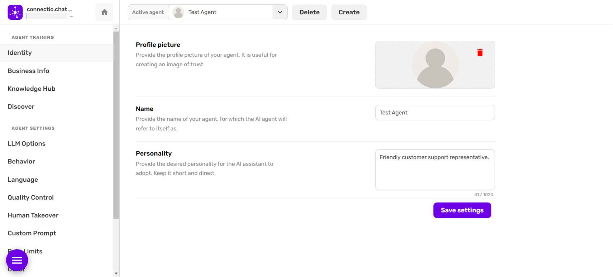 Giving identity to the agent