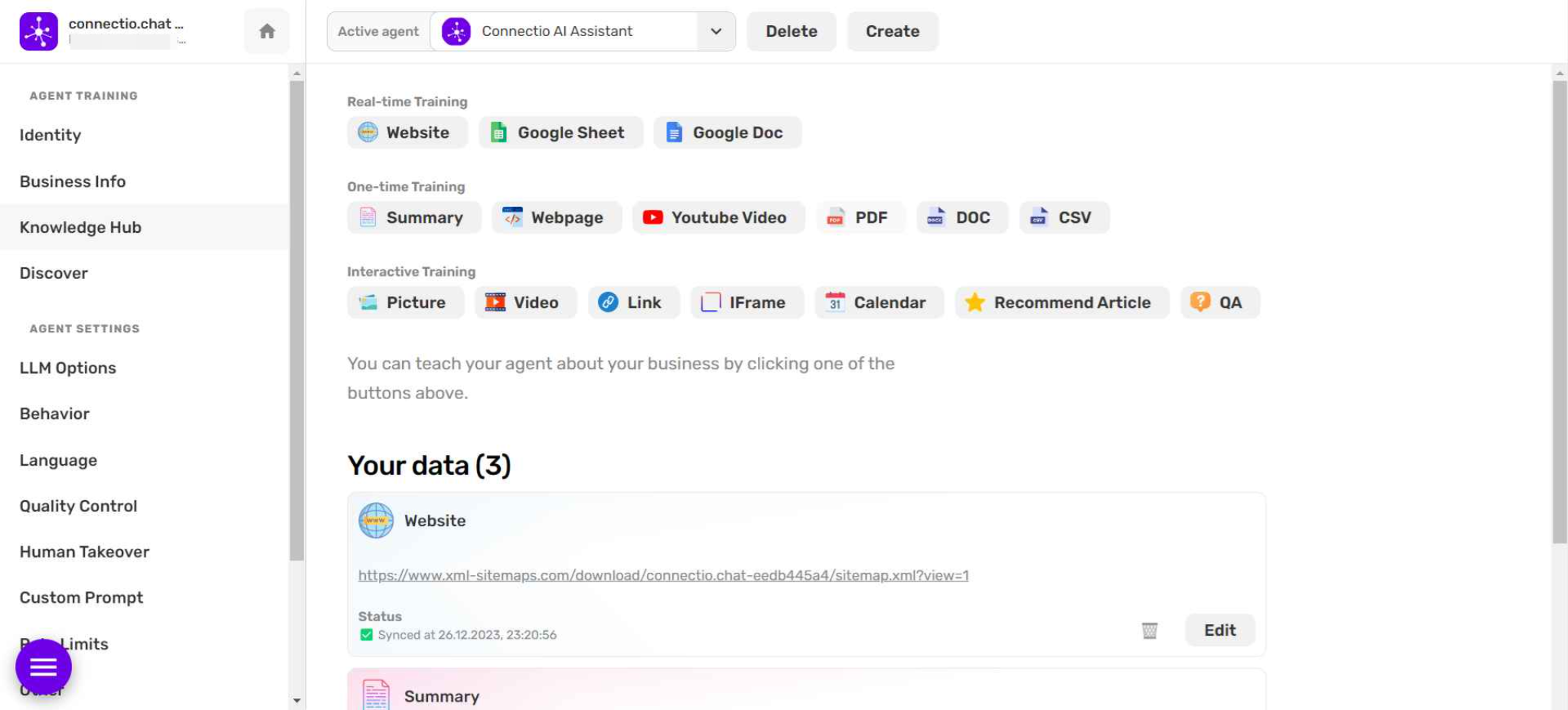 Training an agent using PDF