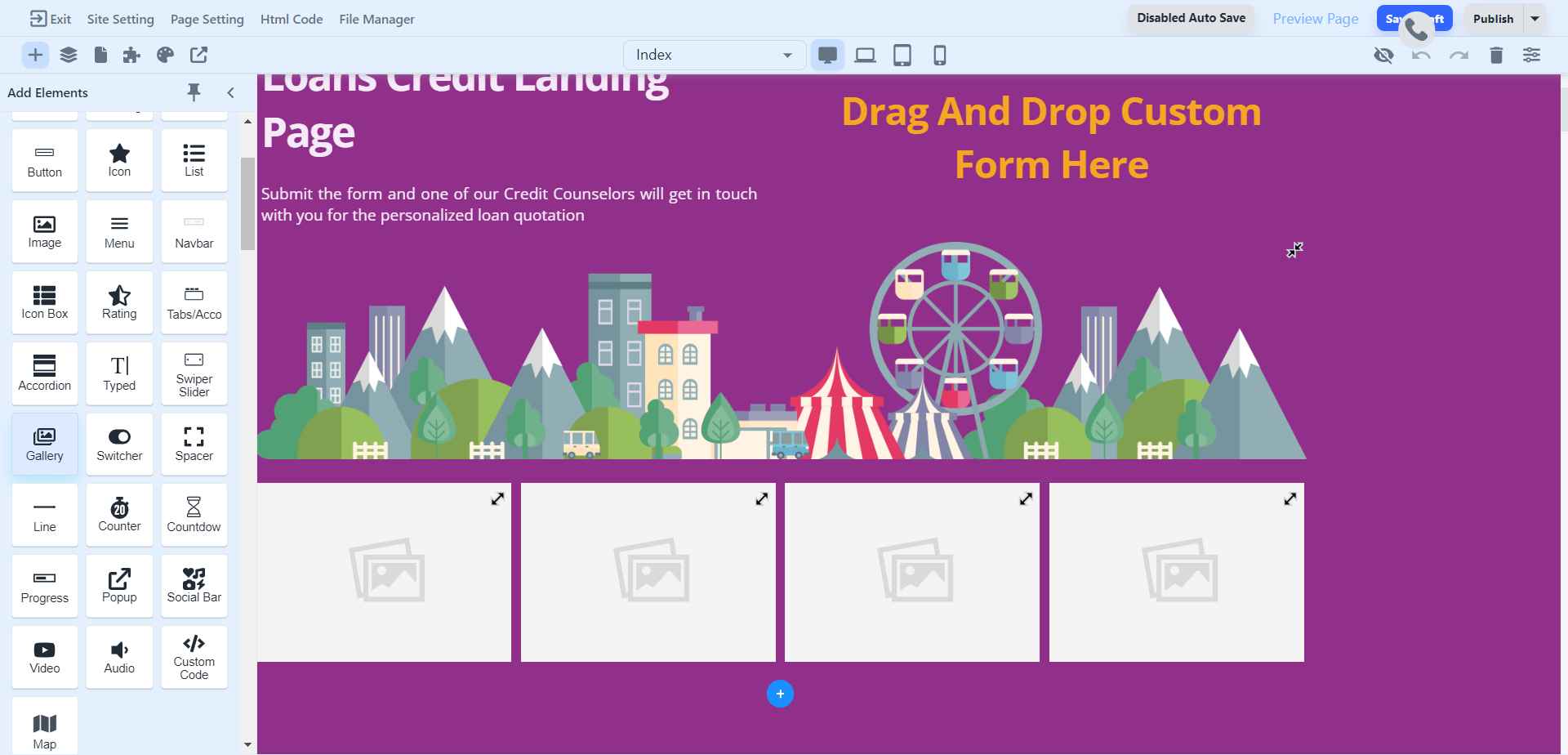 How to use Gallery Element