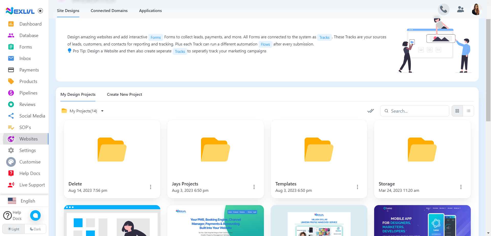 Where to see Website Templates