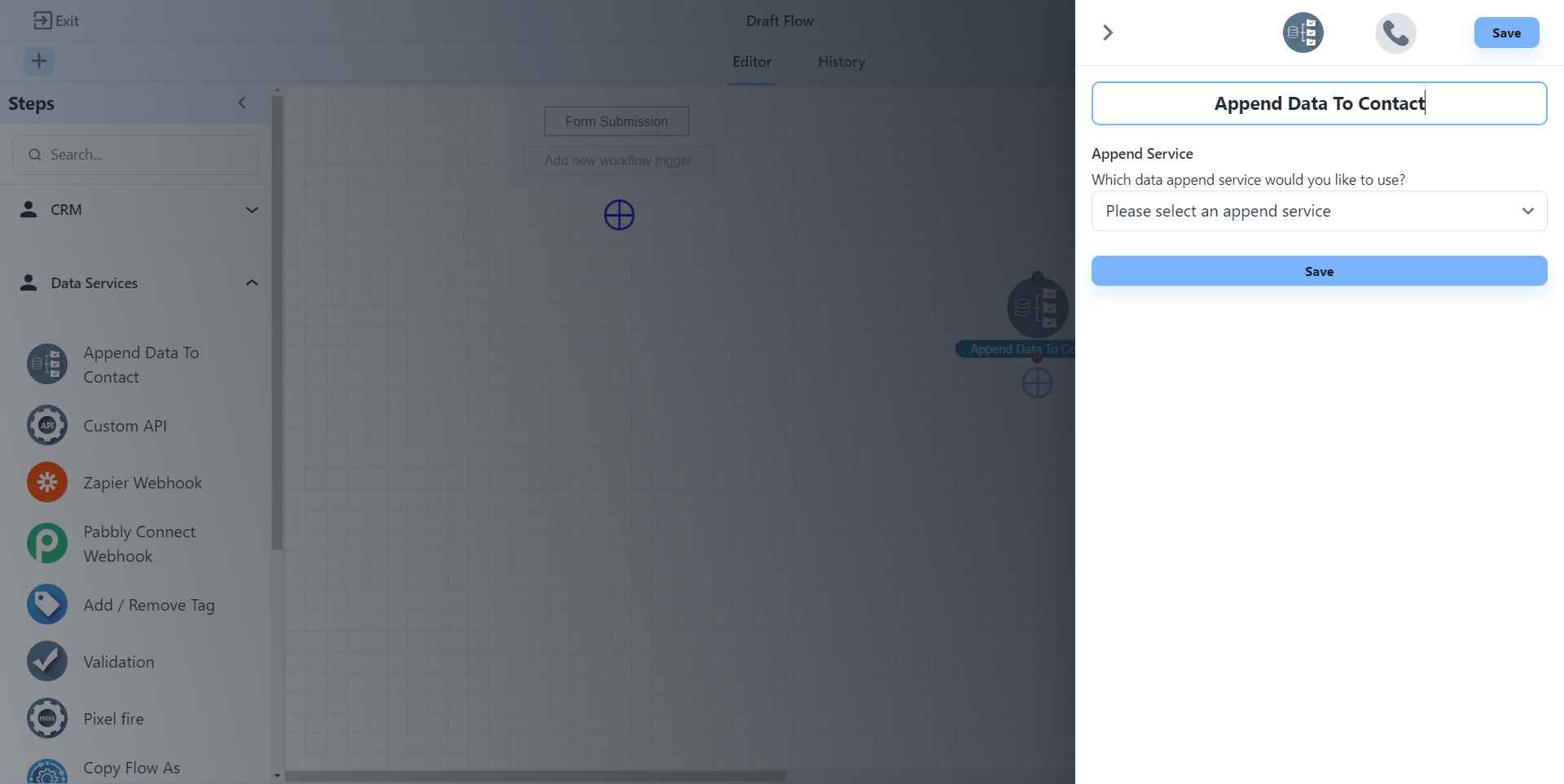 Append Data to Contact